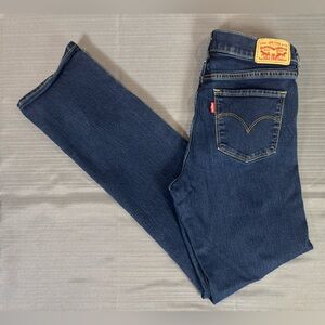 Levi’s 314 Shaping Straight Jeans – Women’s W28 L32 – Dark Wash – Stretch Denim